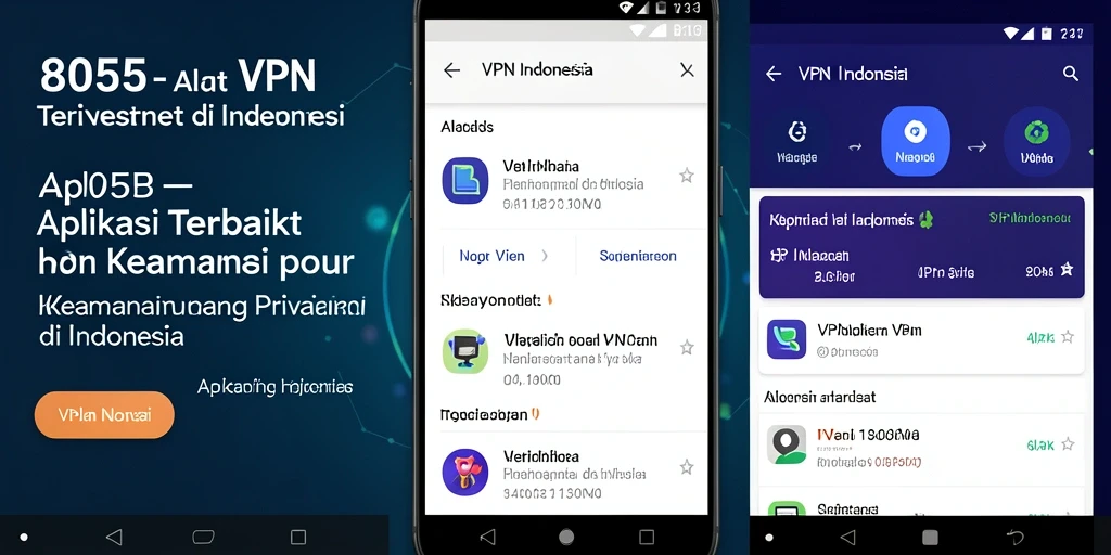 Antarmuka aplikasi VPN 8055 yang sederhana dan mudah digunakan.
