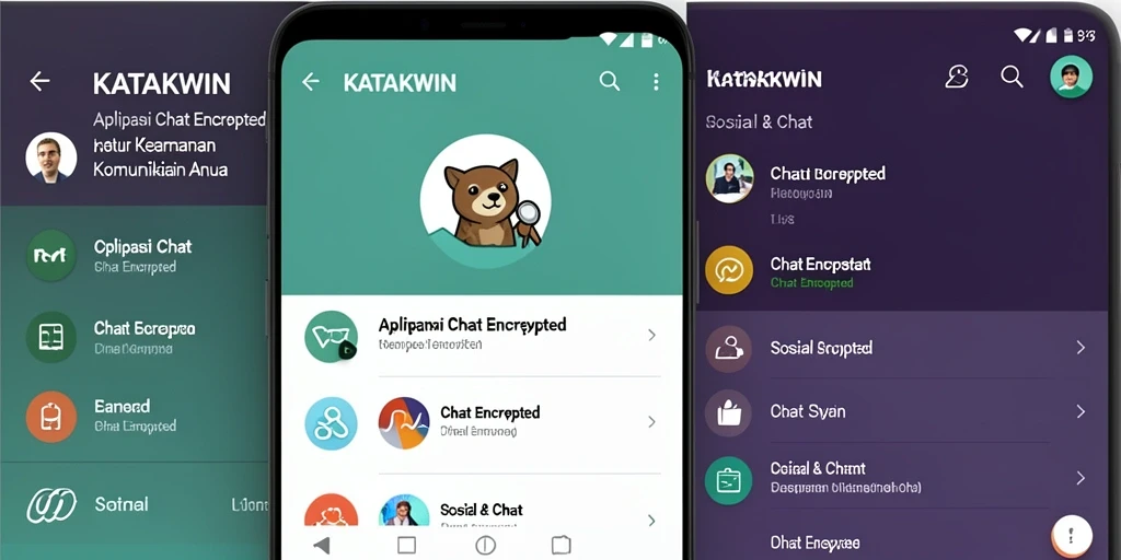 Antarmuka KATAKWIN yang modern dan intuitif untuk chatting aman.