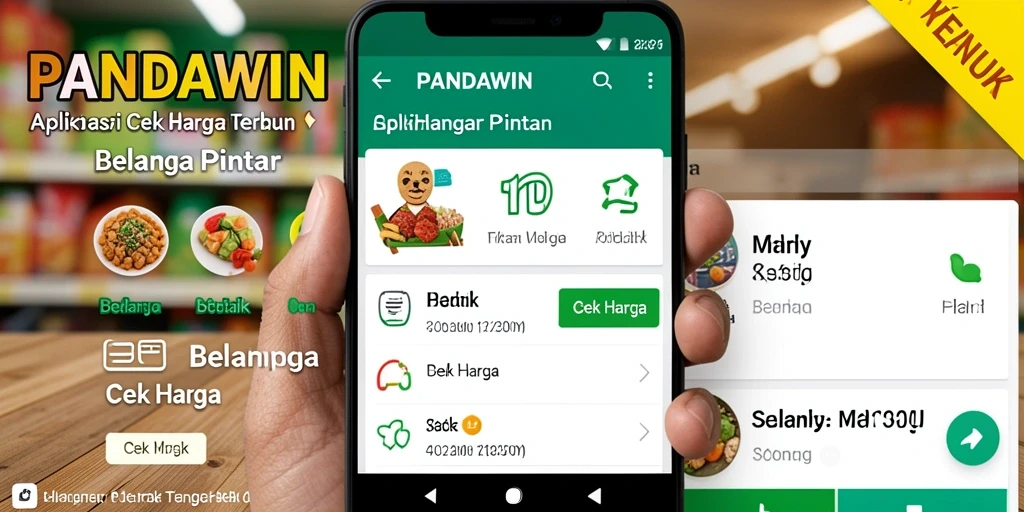 Tampilan antarmuka aplikasi PANDAWIN untuk cek harga dengan mudah.
