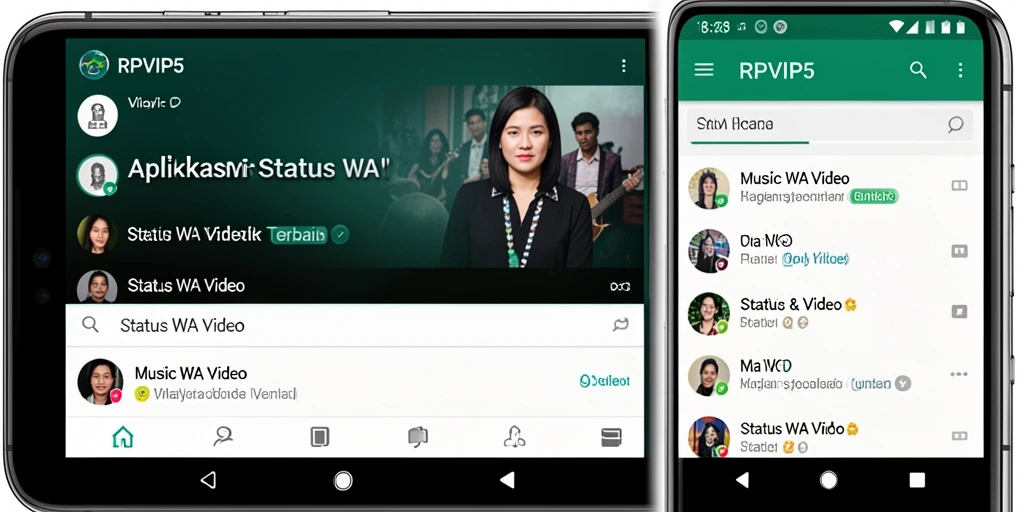 Antarmuka RPVIP5 yang sederhana dan responsif saat memilih Status WA Video.