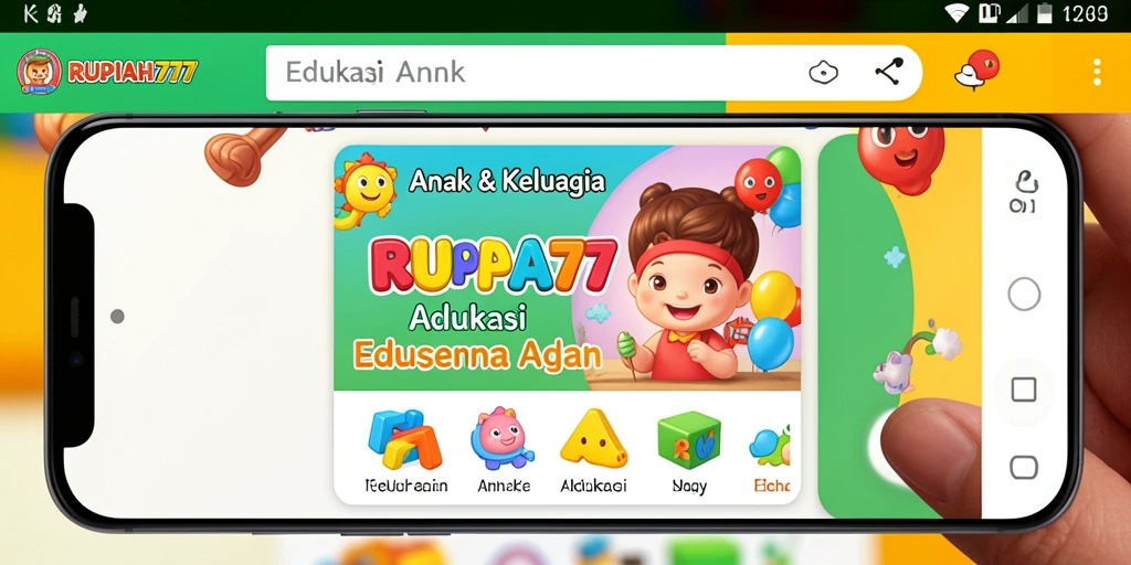 Tampilan interaktif dari aplikasi RUPIAH777 untuk Edukasi Anak.