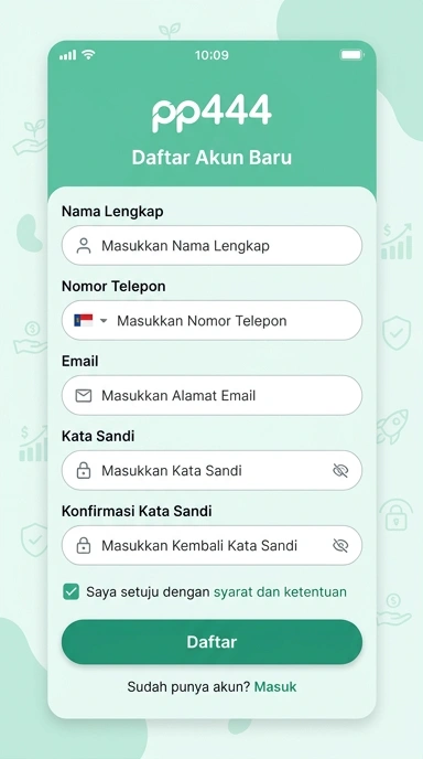 Panduan Registrasi Akun Baru pp444 untuk Pengguna Android